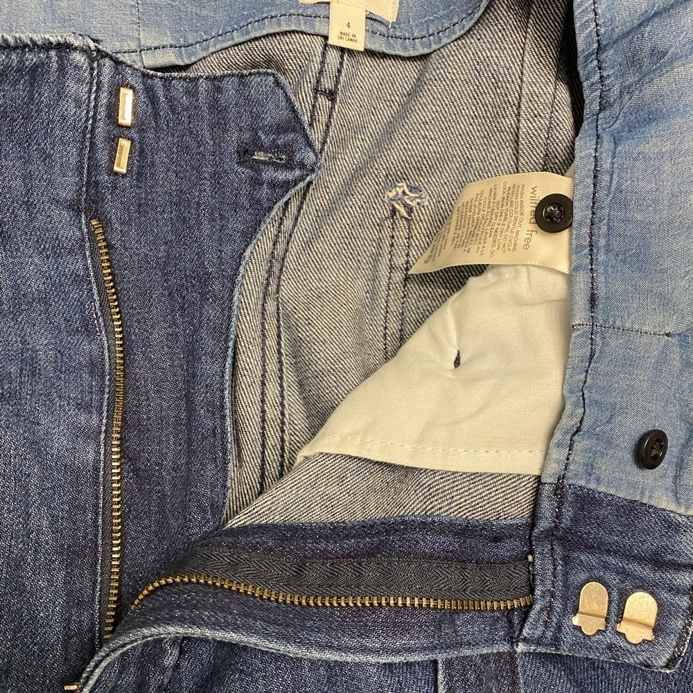 Aritzia Wilfred Free Paperbag Belted Wide Leg High Rise Jeans Size 4 - Picture 5 of 9